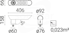 ISKRA LED P 45 ALFA 52W/750 5900lm ruch prawostr. Oprawa uliczna do przejść anod. inox