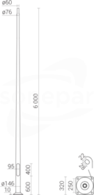 SAL-60 Słup ALU 6,0m anod.grafit