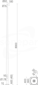 SAL-80-K Słup ALU 8,0m anod.natur.