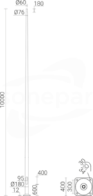 SAL-100-M Słup ALU 10m anod.inox