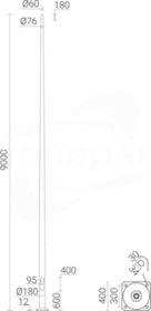 SAL-90-M Słup ALU 9,0m anod.czarny