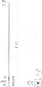 SAL-80 Słup ALU 8,0m anod.natur.