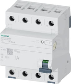  typ A 25 A 30 mA 6 mA DC AC 400 V Wyłącznik różnicowoprądowy 4P