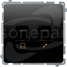 BASIC/M RJ45_RJ11 czarny mat Gniazdo kompeterowe/telefoniczne