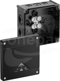 Abox 060-L/sw NOWY 127x127x70 IP66 czarny Skrzynka rozgałęźna