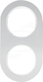 R.CLASSIC aluminium/biały Ramka 2-krotna