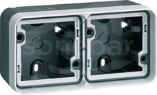 W.1 IP55 szary Adapter natynkowy 2-kr.poziomy