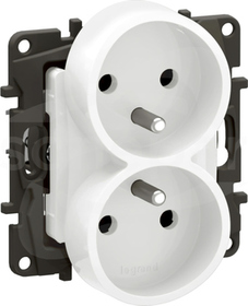 NOWE NILOE 2X2P+Z 16A 250V białe Gniazdo