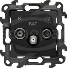 SIMON24 IP20/IP44 1xWejście 5MHz-2,4GHz czarny mat Gniazdo antenowe R-TV-SAT końcowe/zakończeniowe