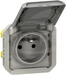 NOWE PLEXO GNIAZDO 2P+Z 16A 250V szary Gniazdo zaciski śrubowe mechanizm