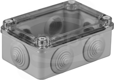 S-BOX 206 120x80x50 IP65 6 dł. Puszka natynkowa pokr.przezr.