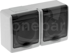 BETA 2x2P+Z dymny IP44 Gniazdo