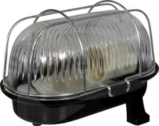 OWALNA 60W E27 IP44 230V czarny Oprawa kanałowa+siatka