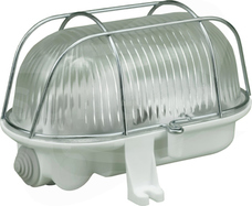 OWALNA 60W E27 IP44 230V Oprawa kanałowa+siatka