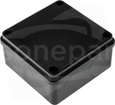 S-BOX 116C 100x100x50 bez dł.  IP65 czarny Puszka natynkowa
