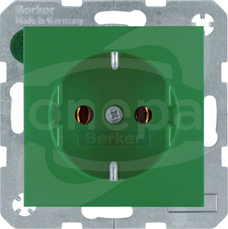 S.1/B.1/B.3/B.7 GLAS SCHUKO zielony Gniazdo sieciowe