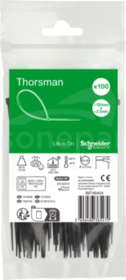 Thorsman IMT46404 120x2.5 mm (100 sztuk) czarna Opaska kablowa