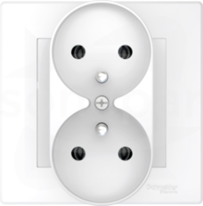 ASFORA 2x2P+Z biały DIY-DSO Gniazdo sieciowe z ramką