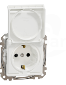 SEDNA DESIGN SCHUKO IP44 biały Gniazdo sieciowe z przesłonami
