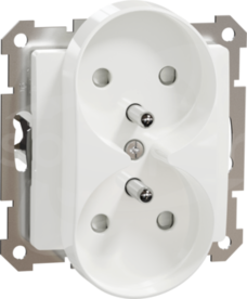 SEDNA DESIGN 2x2P+Z biały Gniazdo sieciowe z przesłonami do syst.ramkowego