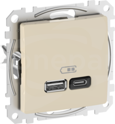 SDD112404 USB A+C 45W PD beżowe Gniazdo