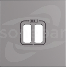 NILOE STEP USB A+A 2,4A aluminium Plakietka