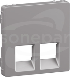 VALENA LIFE 2xRJ45 aluminium Plakietka gniazda komputerowego