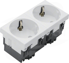 GB-EG 45x45 biały Gniazdo SCHUKO 2-krotne
