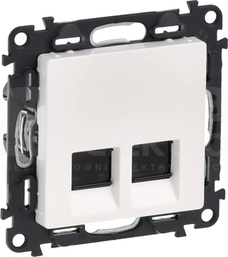 VALENA LIFE 2xRJ45 kat.6A STP biały Gniazdo komputerowe