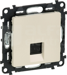VALENA LIFE 1xRJ45 kat.5e kremowy Gniazdo komputerowe