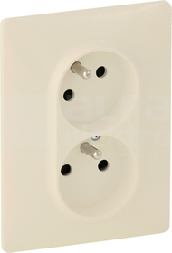 VALENA LIFE 2x2P+Z kremowy Gniazdo zacisk automat.