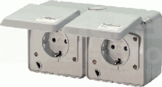 CEPEX 2x16A/2P+E IP44 Gniazdo natynkowe
