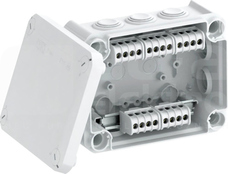 T100 KL jasnoszara IP66 z dławikami Puszka natynkowa 136x102x57
