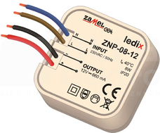 ZNP-08-12 12VDC 8W Zasilacz LED dopuszkowy