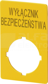 M22-XZK1-PL99 Szyld przycisku bezp.