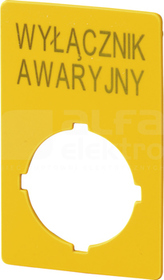 M22-XZK-PL99 Szyld przycisku bezp.