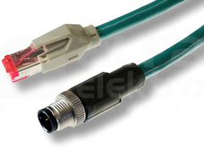 CIL4MGRJ45GGS3MPUR 3m M12 4-pin prosty Przewód Ethernet