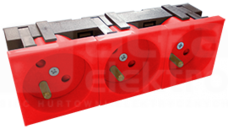 45x135 3x2P+Z 45D czerwony Gniazdo elektryczne
