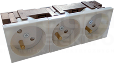 45x135 3x2P+Z 45D biały Gniazdo elektryczne