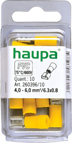 PVC 4,0-6/0,8x6,3 żółty (10x10szt) Nasuwka izolowana