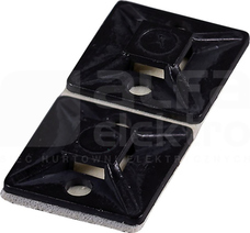 19x19mm 3,6mm (100szt)czarny Uchwyt do opasek samoprzylepny