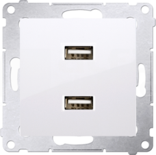SIMON54 2,1A/5VDC biały Ładowarka 2xUSB