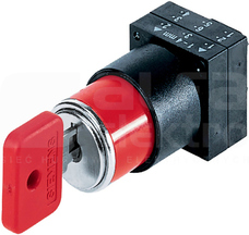 SIRIUS 22mm I-O-II czerwony Zamek OMR