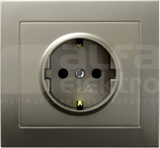 KIER 2P+Z SCHUKO IP20 satyna light Gniazdo pojedyncze