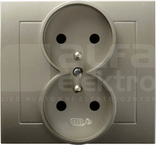 KIER 2x2P+Z IP20 satyna light Gniazdo podwójne
