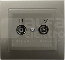 KIER 16dB satyna light Gniazdo RTV przelotowe