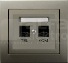 KIER RJ45kat.5e 8st.+RJ11 6st.satyna Gniazdo komputerowo-telefoniczne
