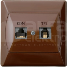 AKCENT RJ45 brązowy Gniazdo komputerowo-telefoniczne