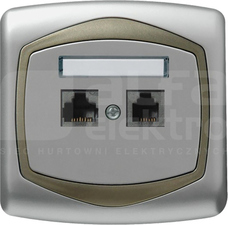TON RJ45kat.5e 8st.+RJ11 4st.sreb/saty Gniazdo komputerowo-telefoniczne