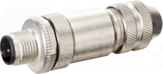 M12 4P max.0,75mm2 6-8mm ETHERNET kod.D Wtyk męski prosty zaciski śrubowe ekranowany